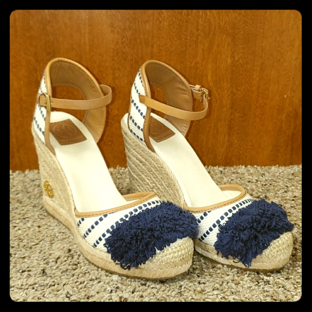 Tory Burch Espadrille Wedge Shaw Striped